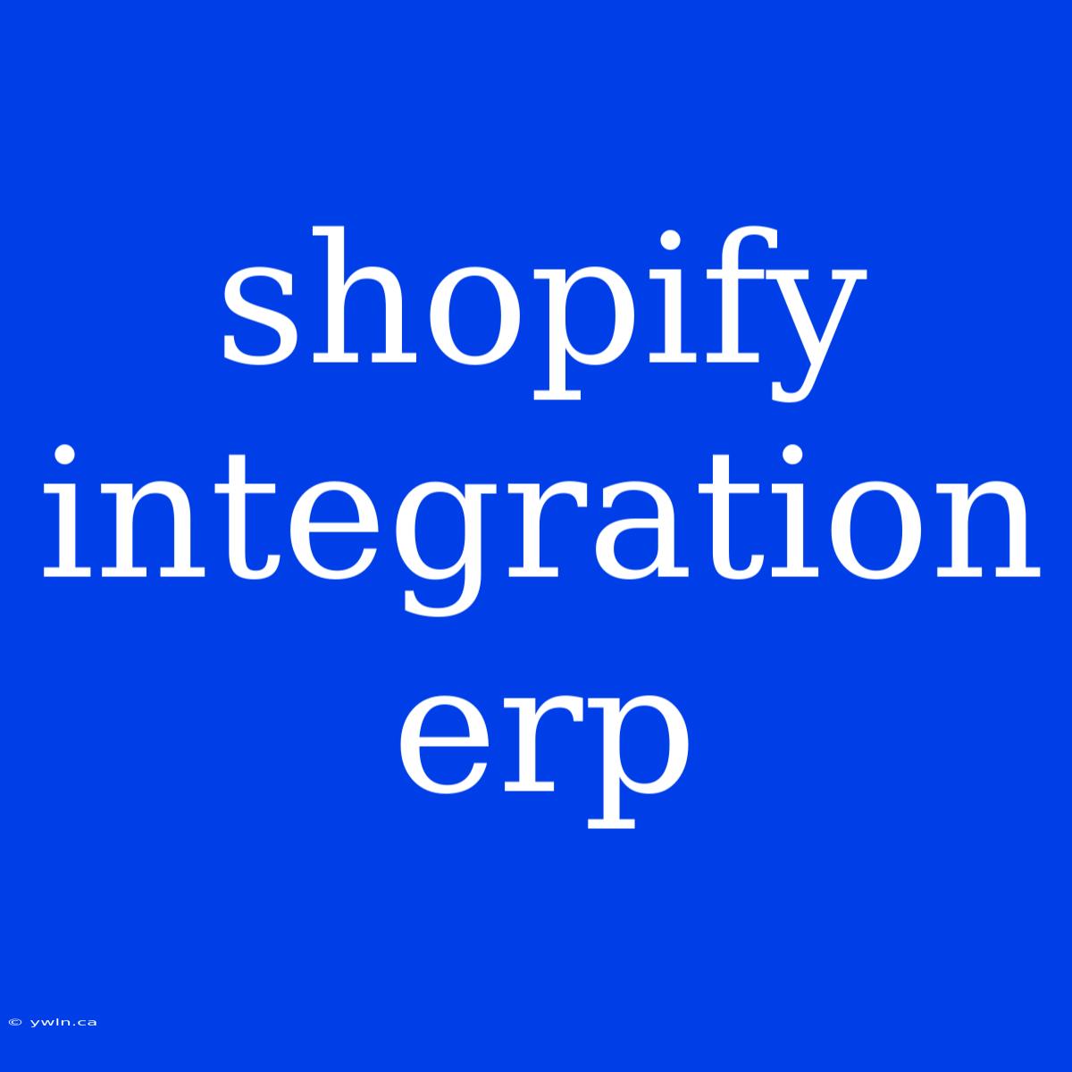 Shopify Integration Erp