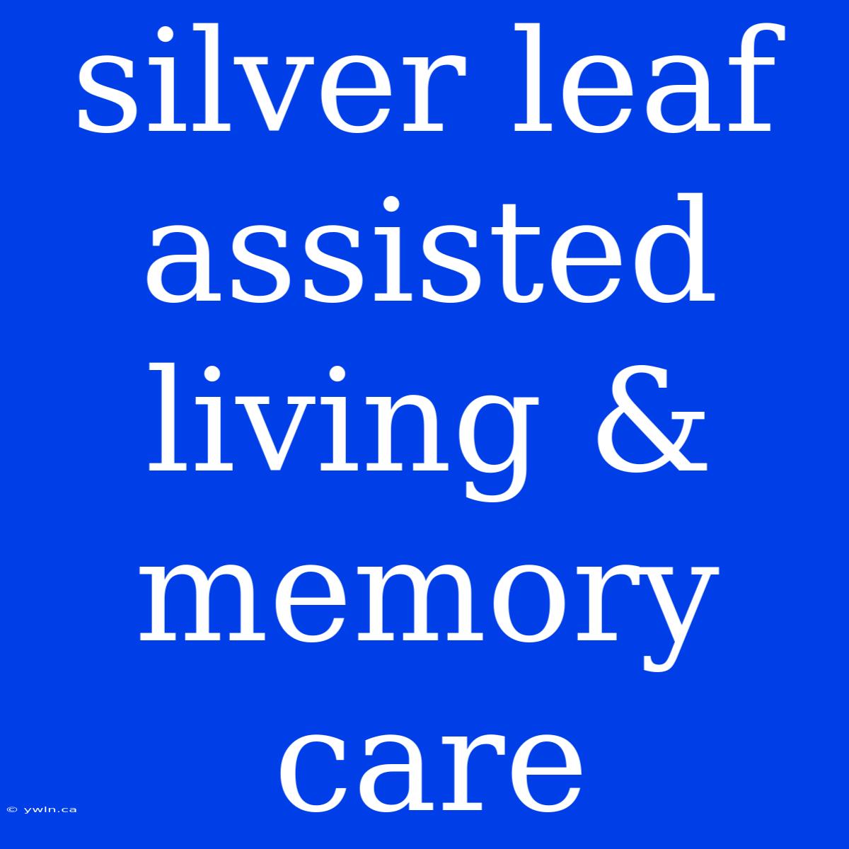 Silver Leaf Assisted Living & Memory Care