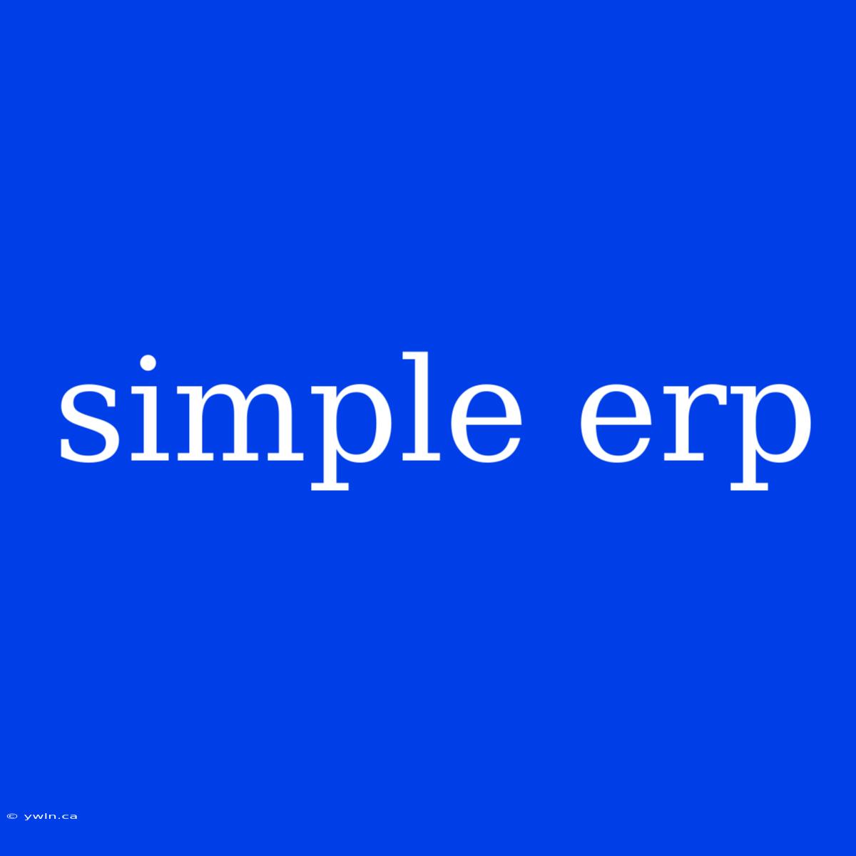 Simple Erp