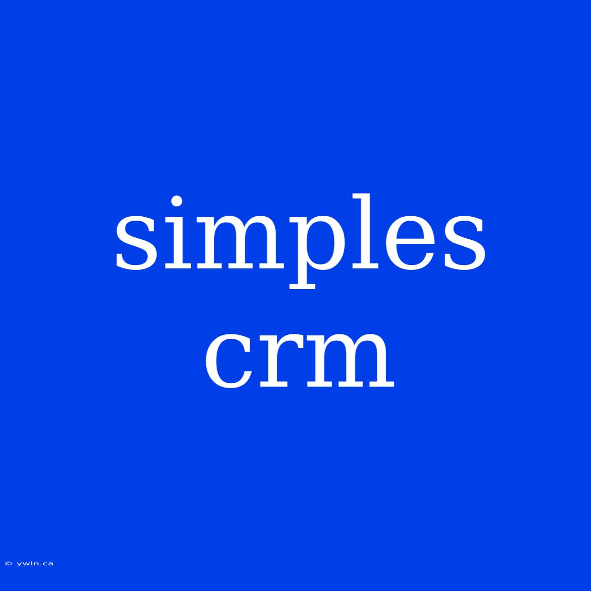 Simples Crm