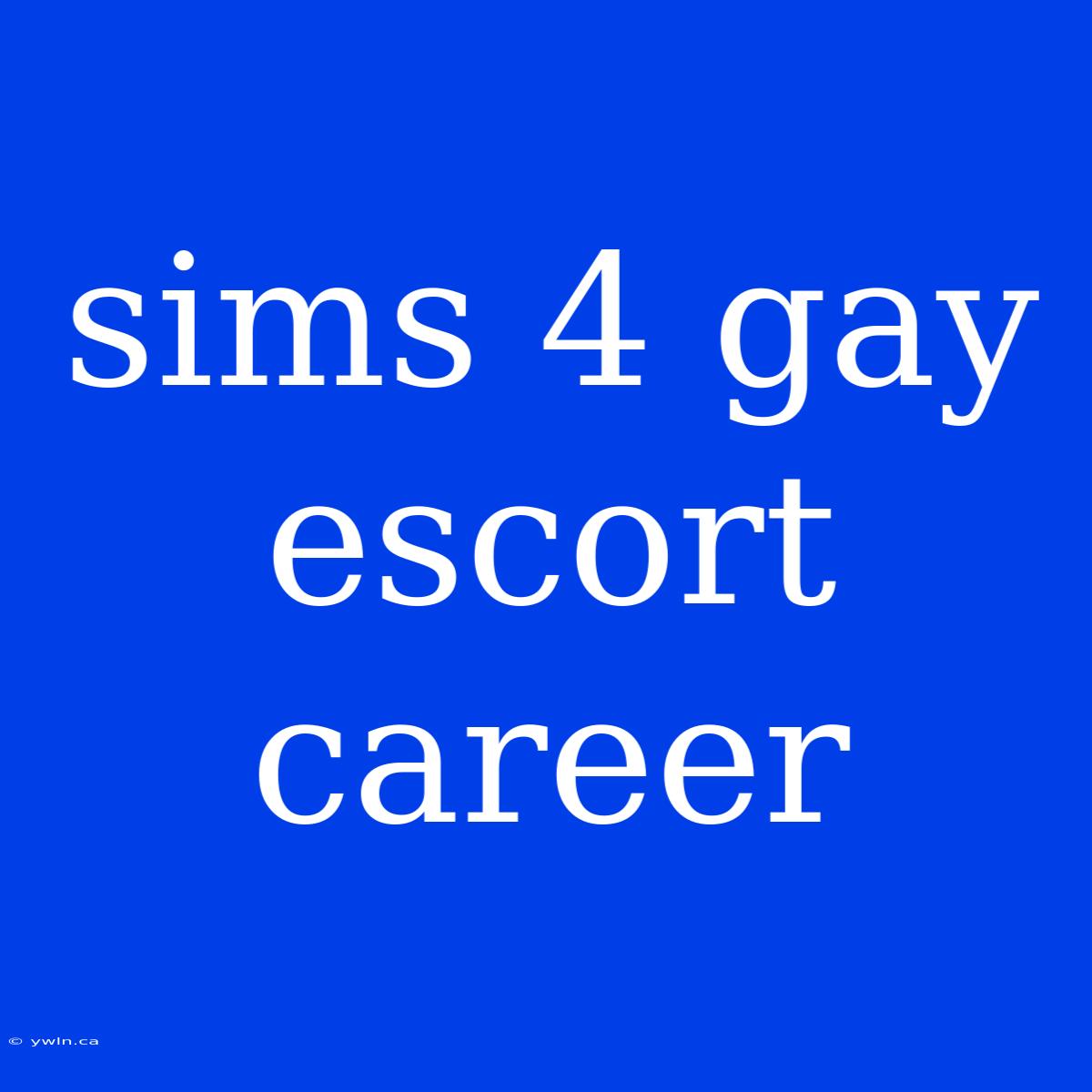 Sims 4 Gay Escort Career