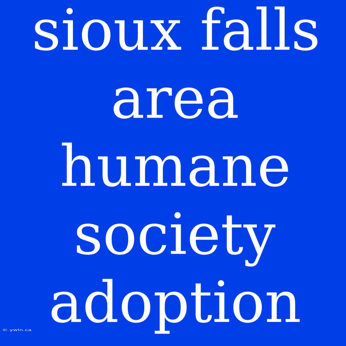 Sioux Falls Area Humane Society Adoption