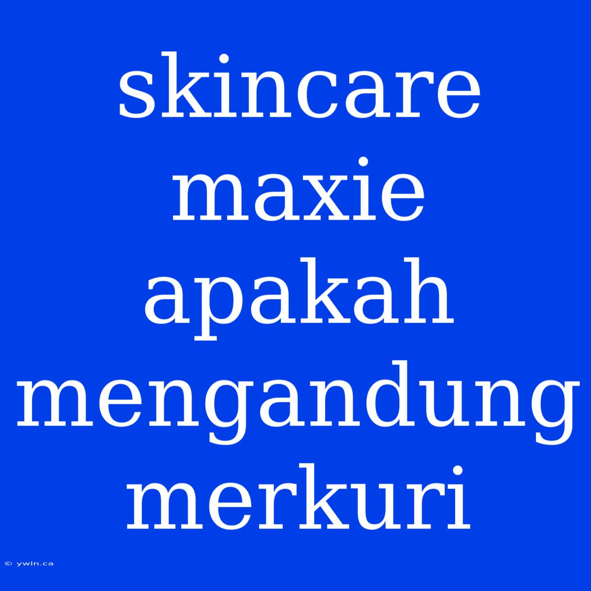 Skincare Maxie Apakah Mengandung Merkuri