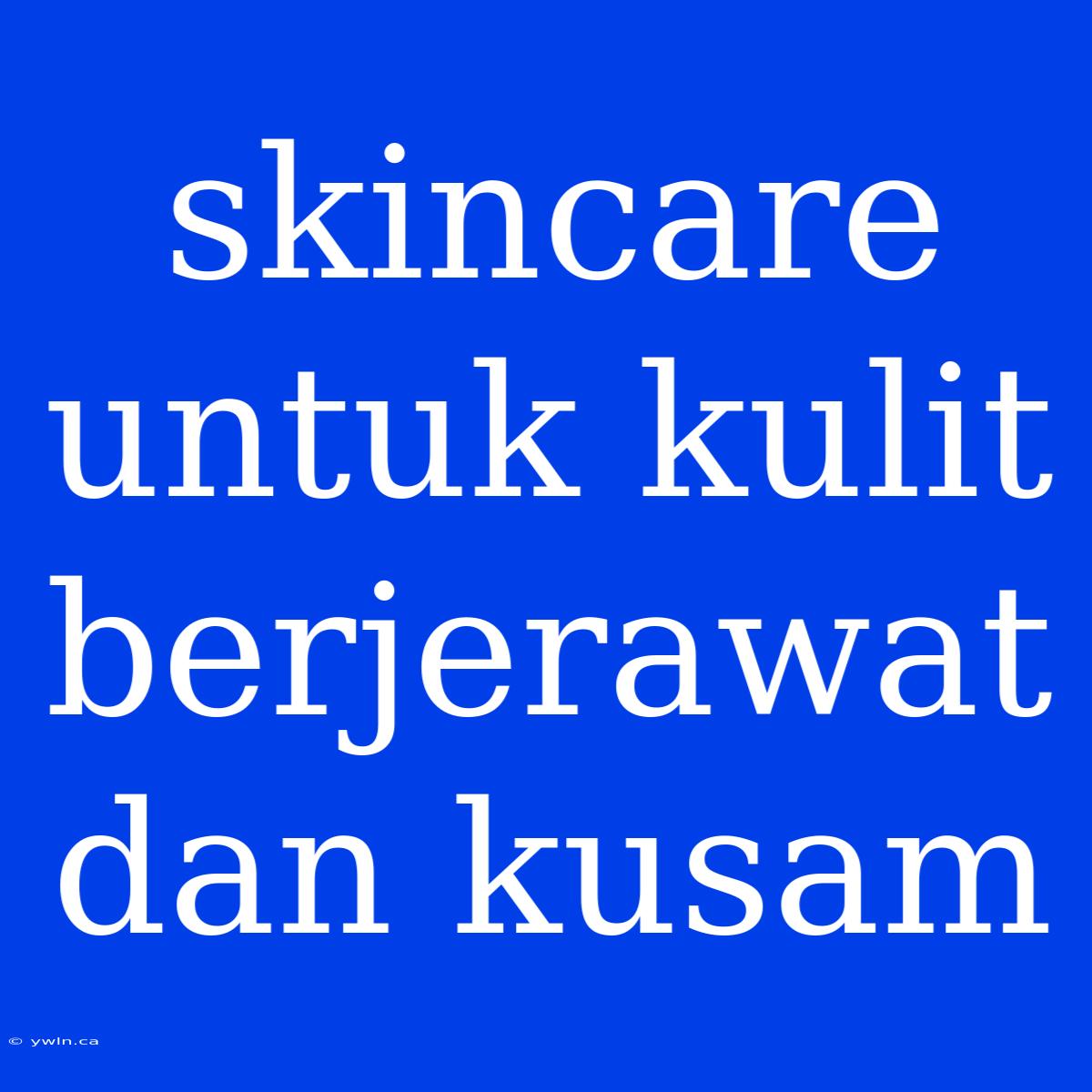 Skincare Untuk Kulit Berjerawat Dan Kusam