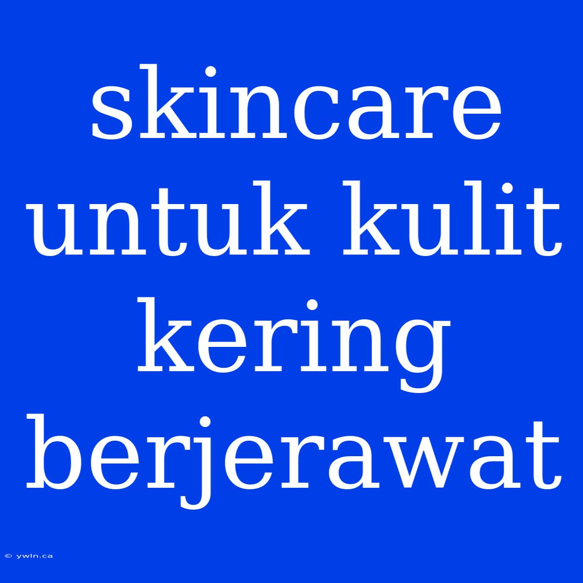 Skincare Untuk Kulit Kering Berjerawat