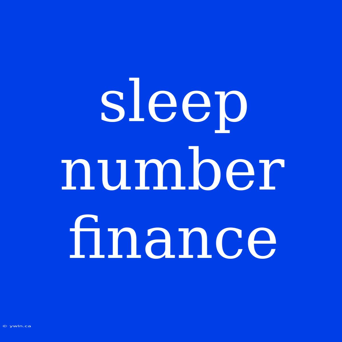 Sleep Number Finance