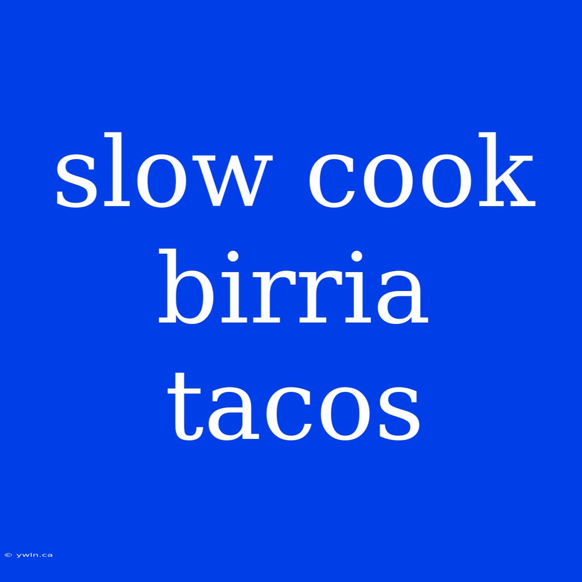 Slow Cook Birria Tacos