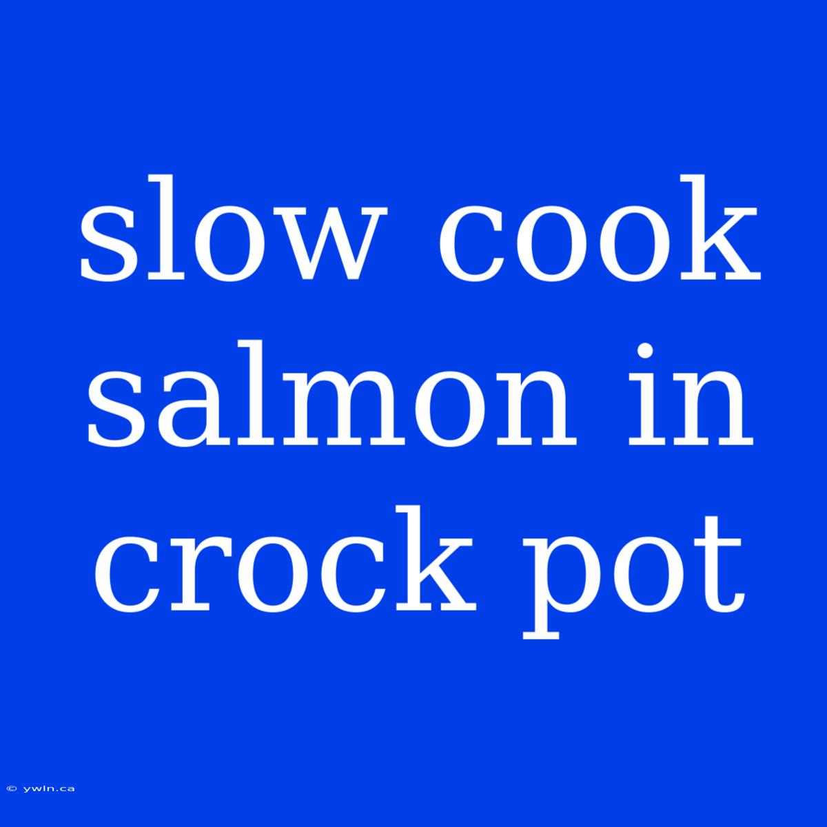 Slow Cook Salmon In Crock Pot