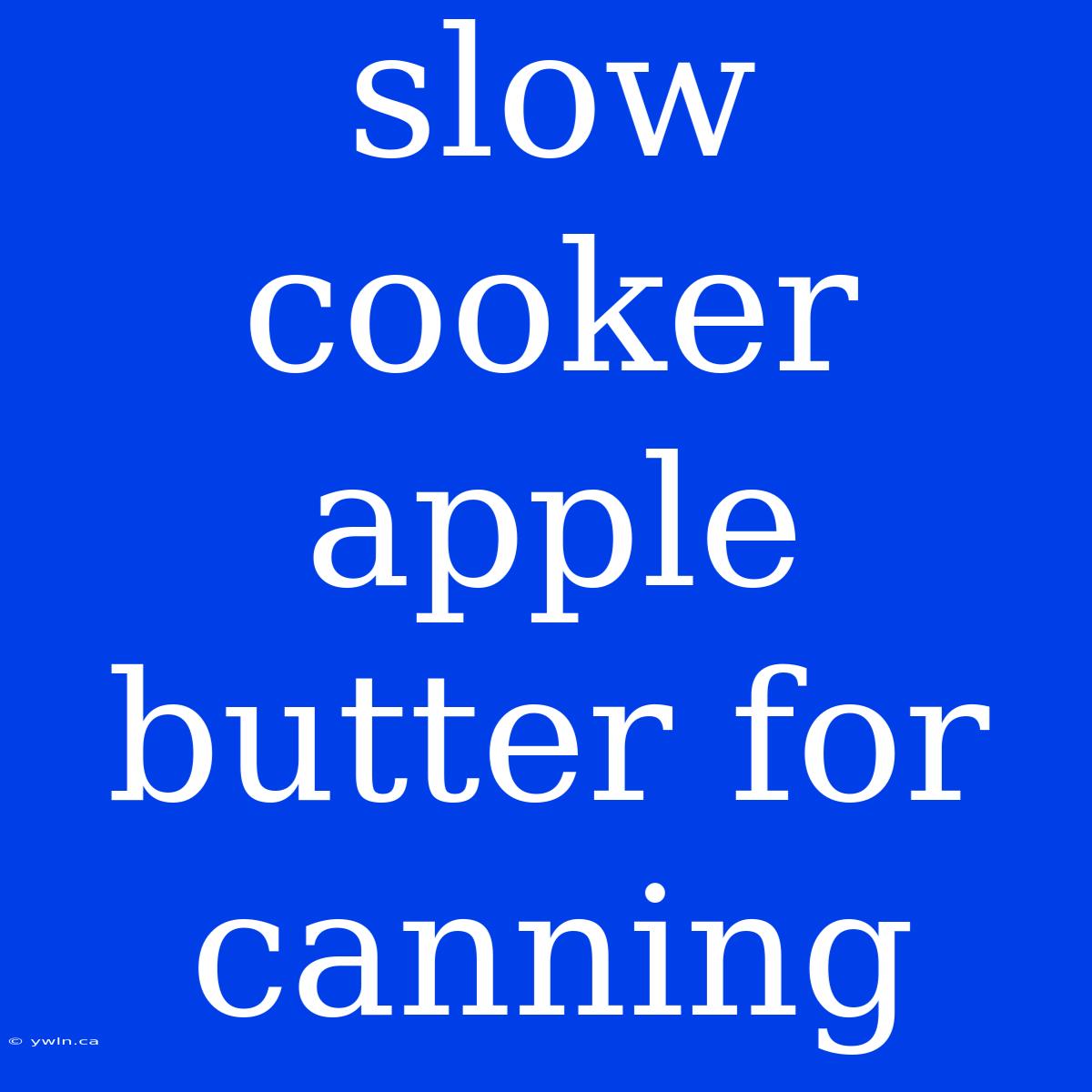 Slow Cooker Apple Butter For Canning