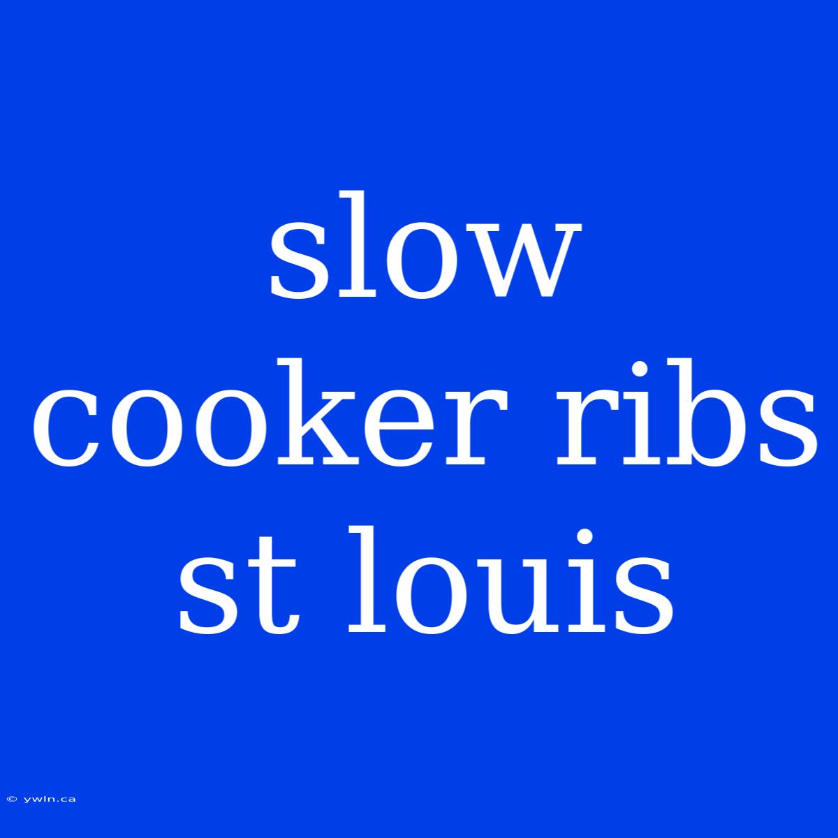 Slow Cooker Ribs St Louis