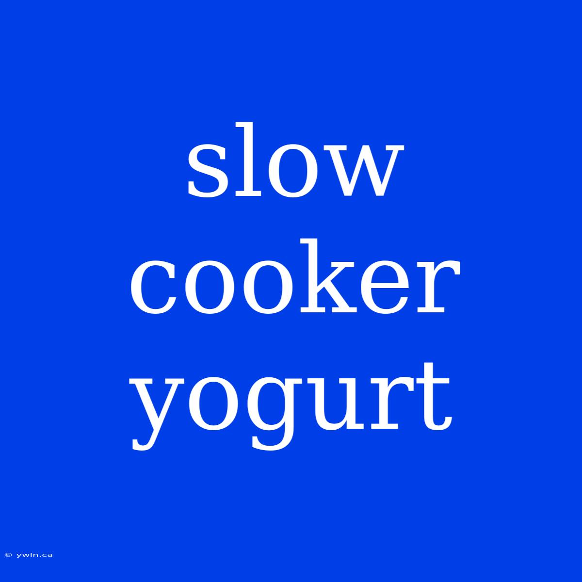 Slow Cooker Yogurt