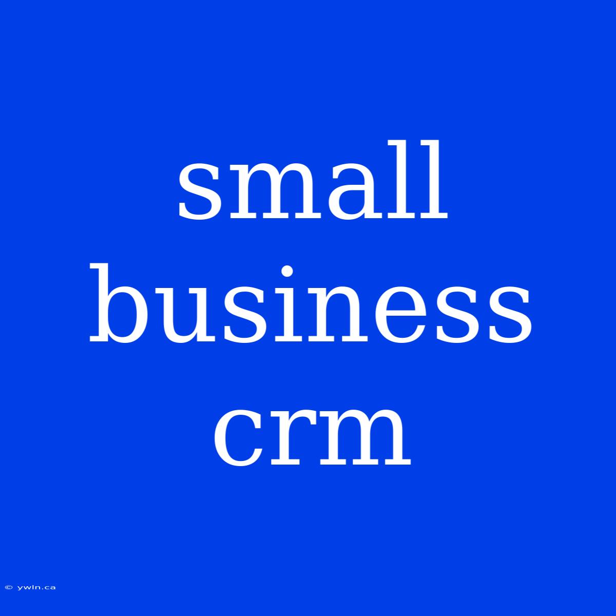 Small Business Crm