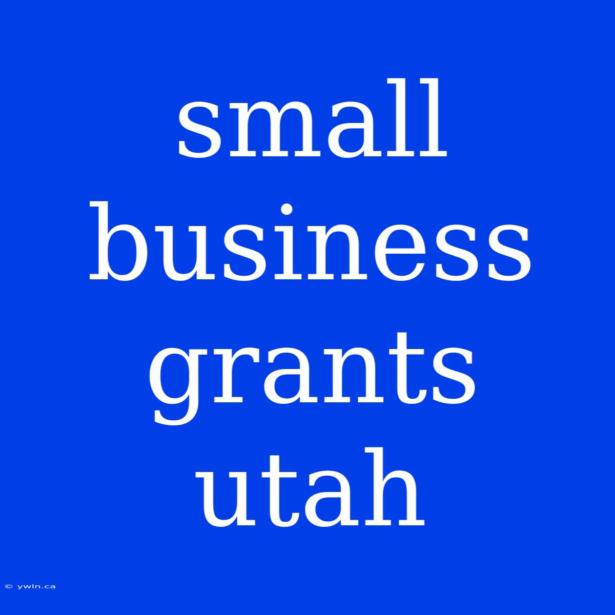 Small Business Grants Utah