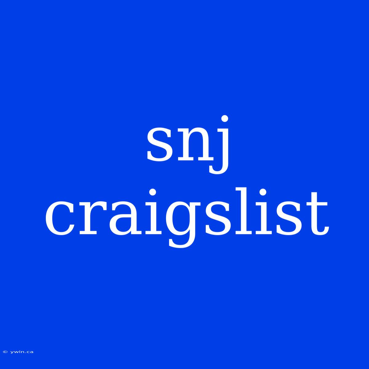 Snj Craigslist