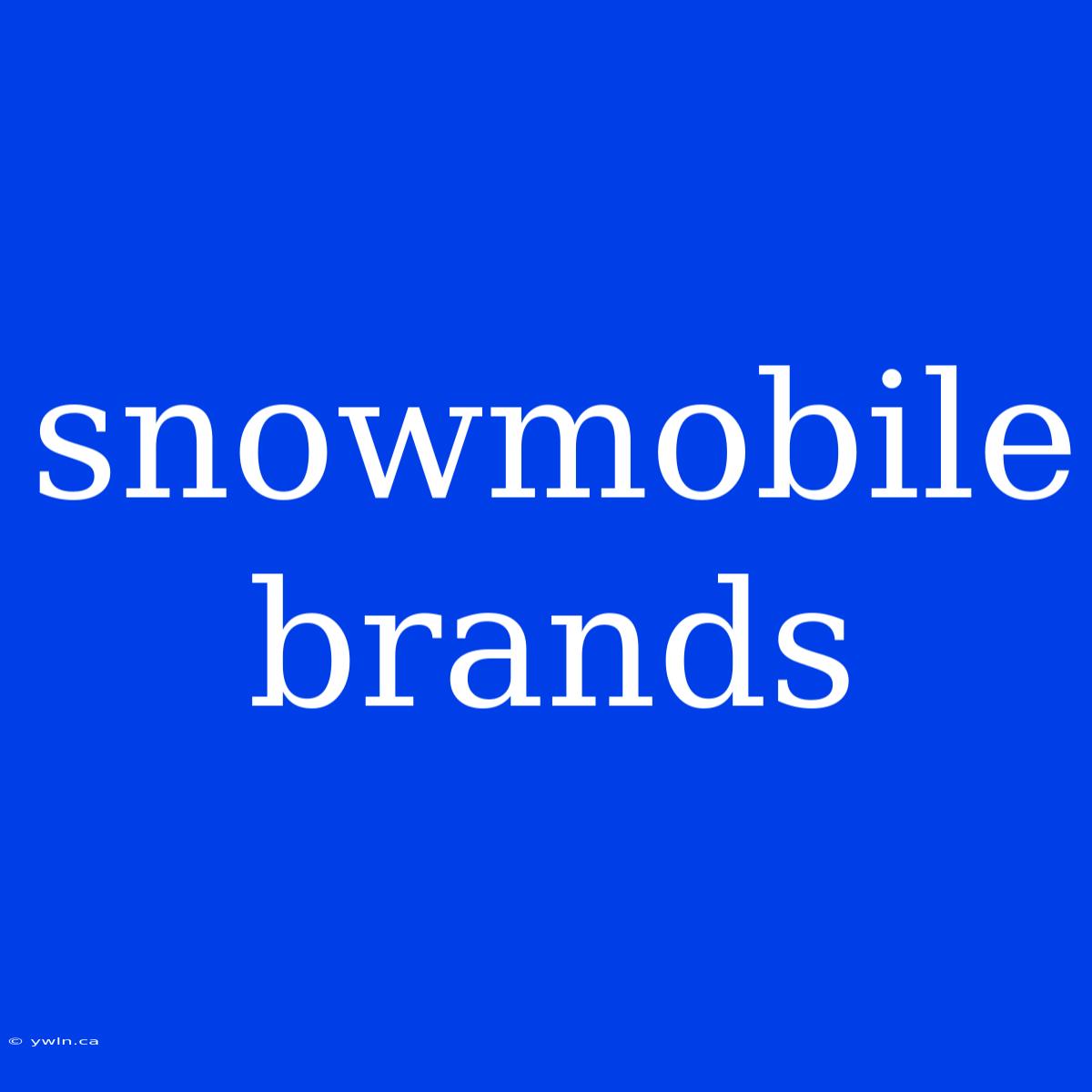 Snowmobile Brands