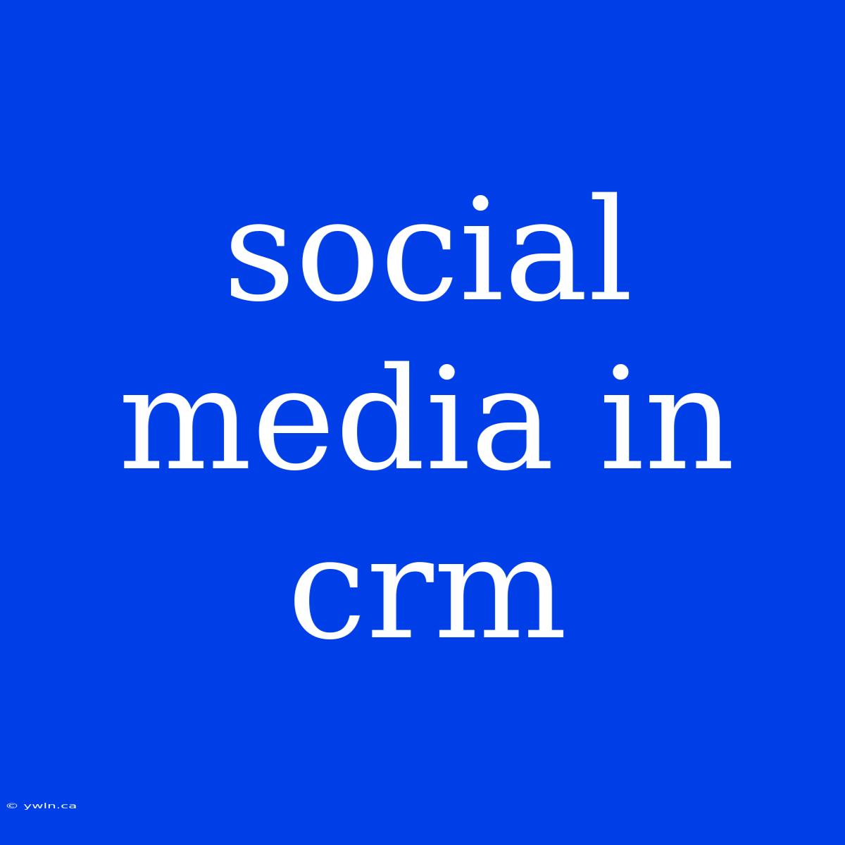 Social Media In Crm