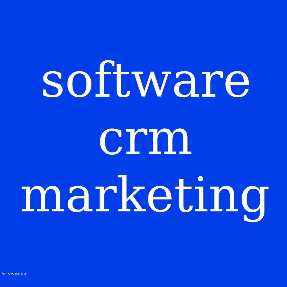 Software Crm Marketing