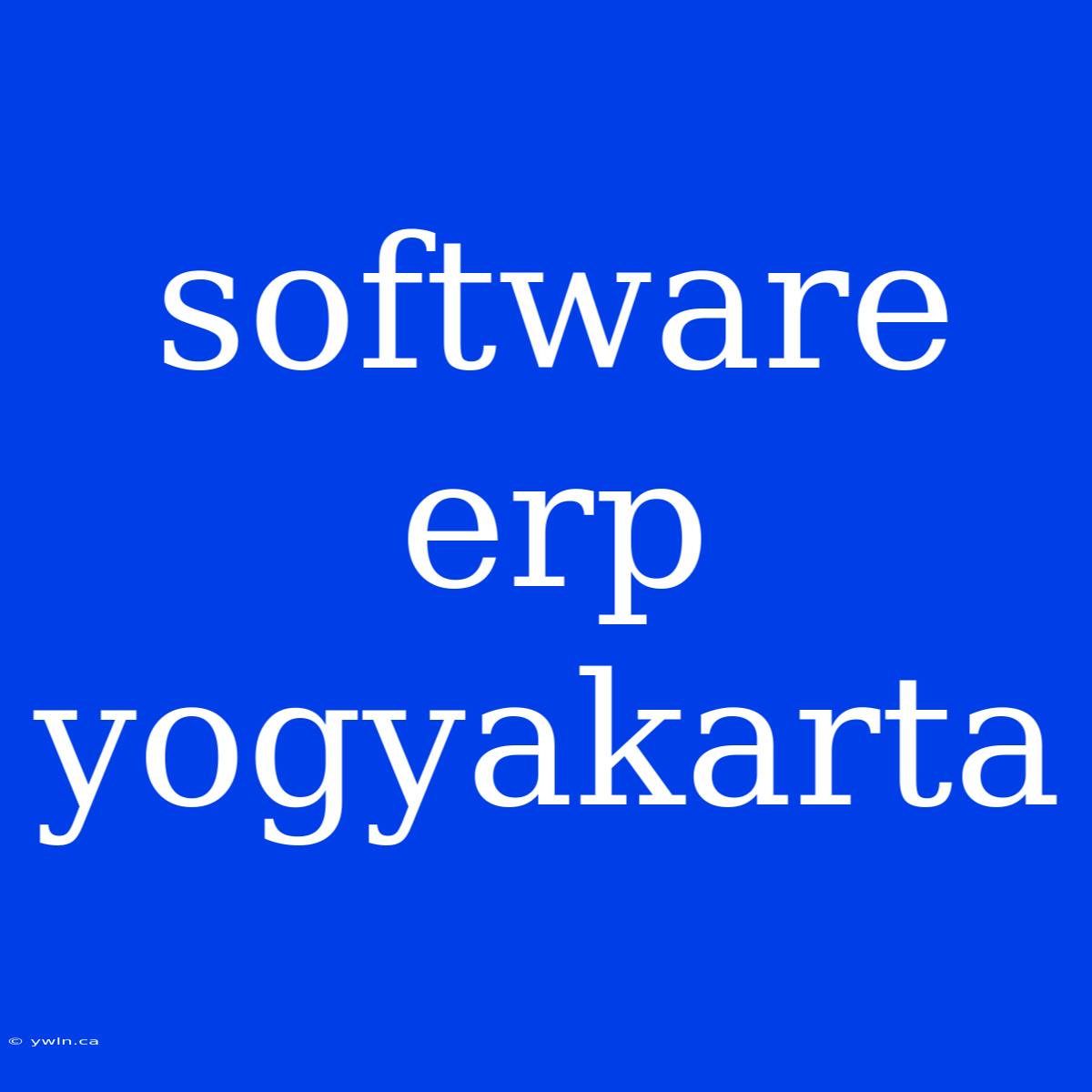 Software Erp Yogyakarta