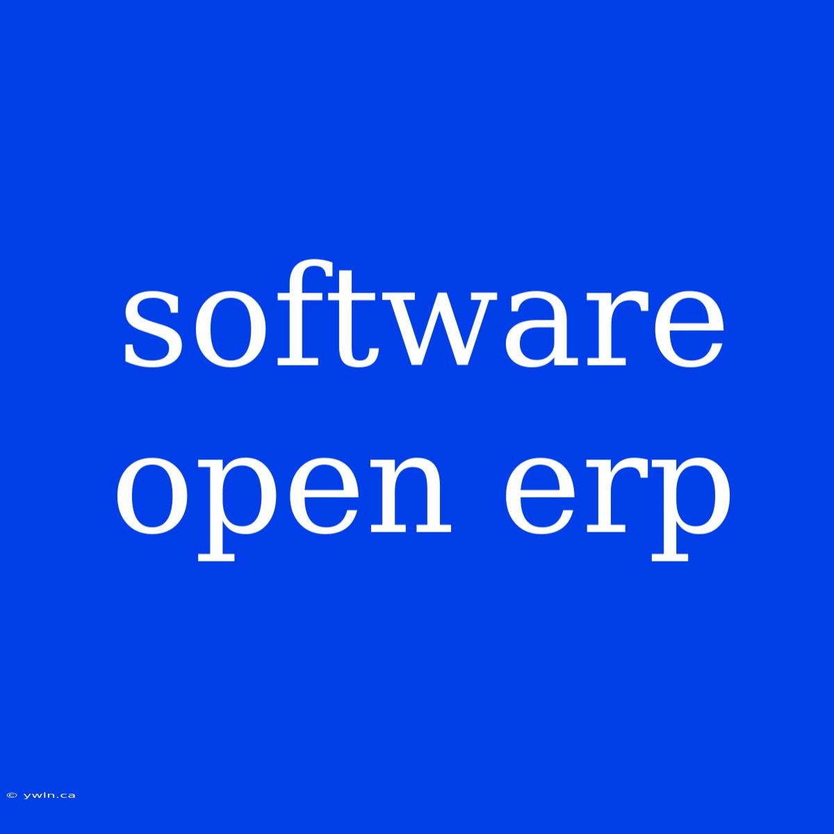 Software Open Erp