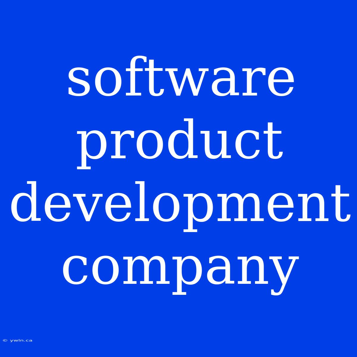 Software Product Development Company