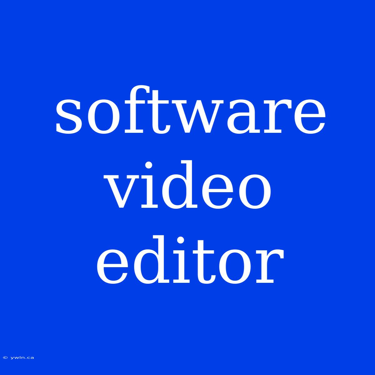 Software Video Editor