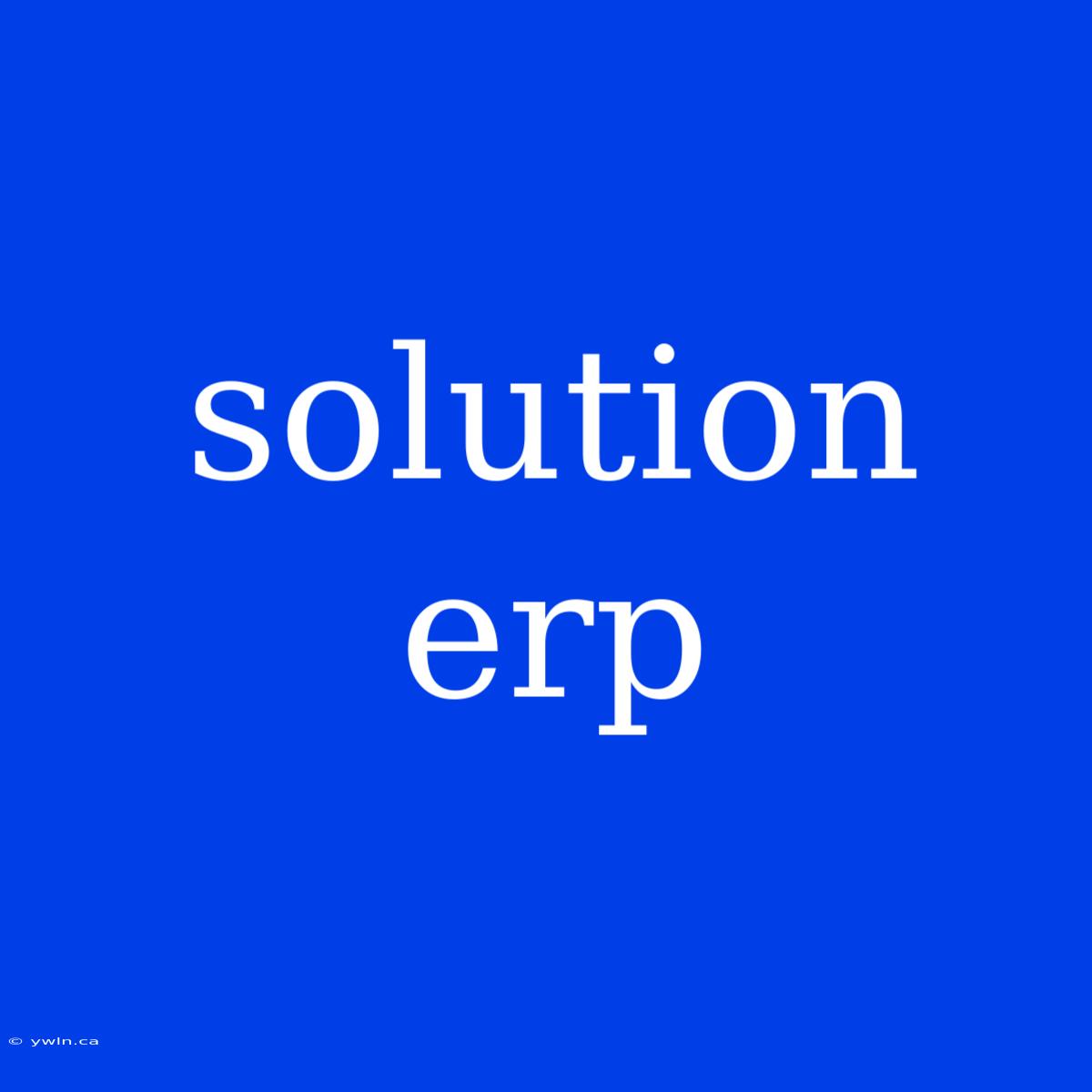 Solution Erp