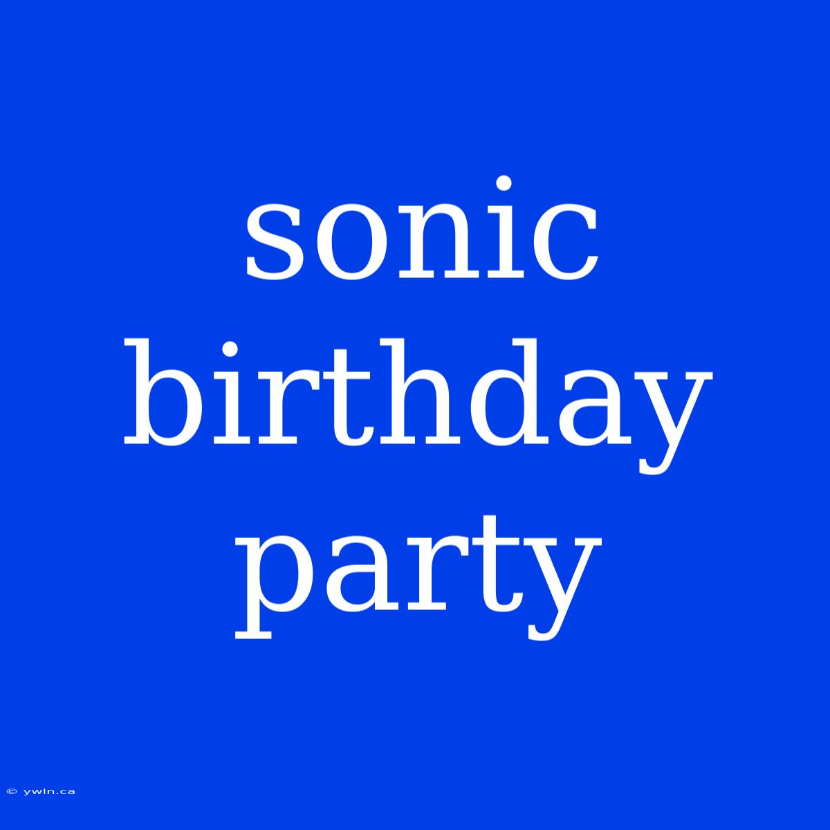 Sonic Birthday Party