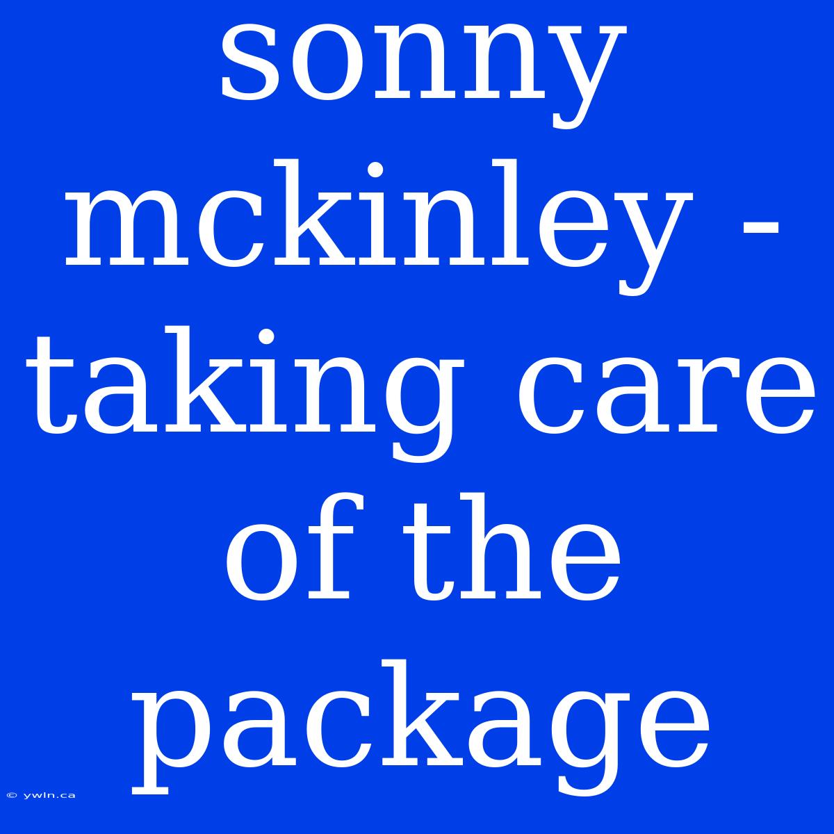 Sonny Mckinley - Taking Care Of The Package