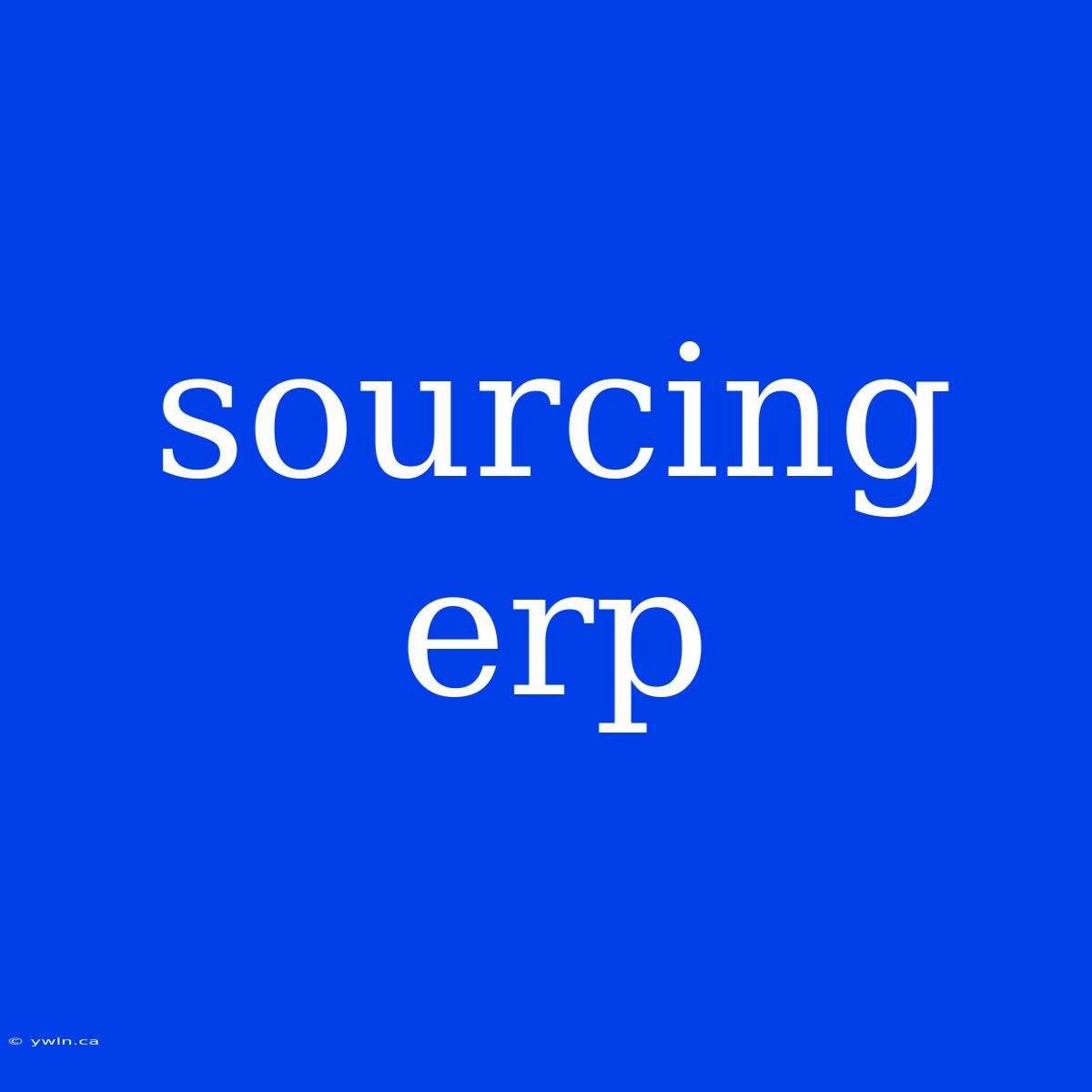 Sourcing Erp