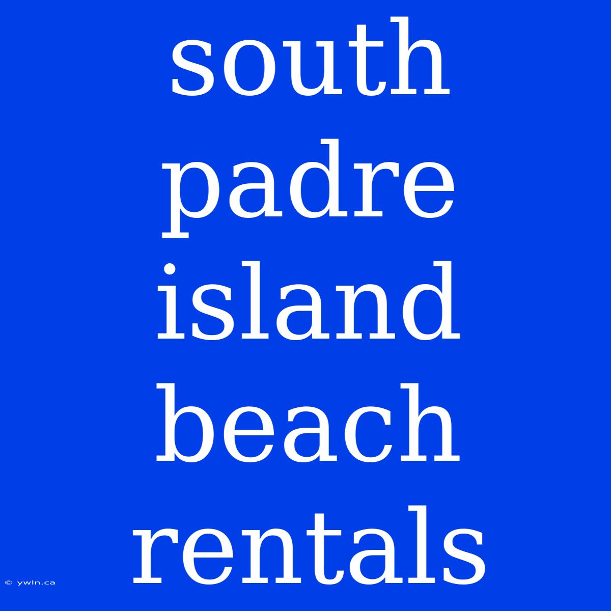 South Padre Island Beach Rentals