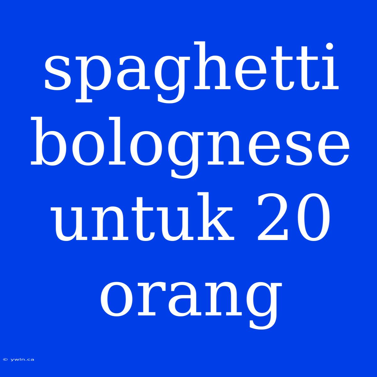 Spaghetti Bolognese Untuk 20 Orang