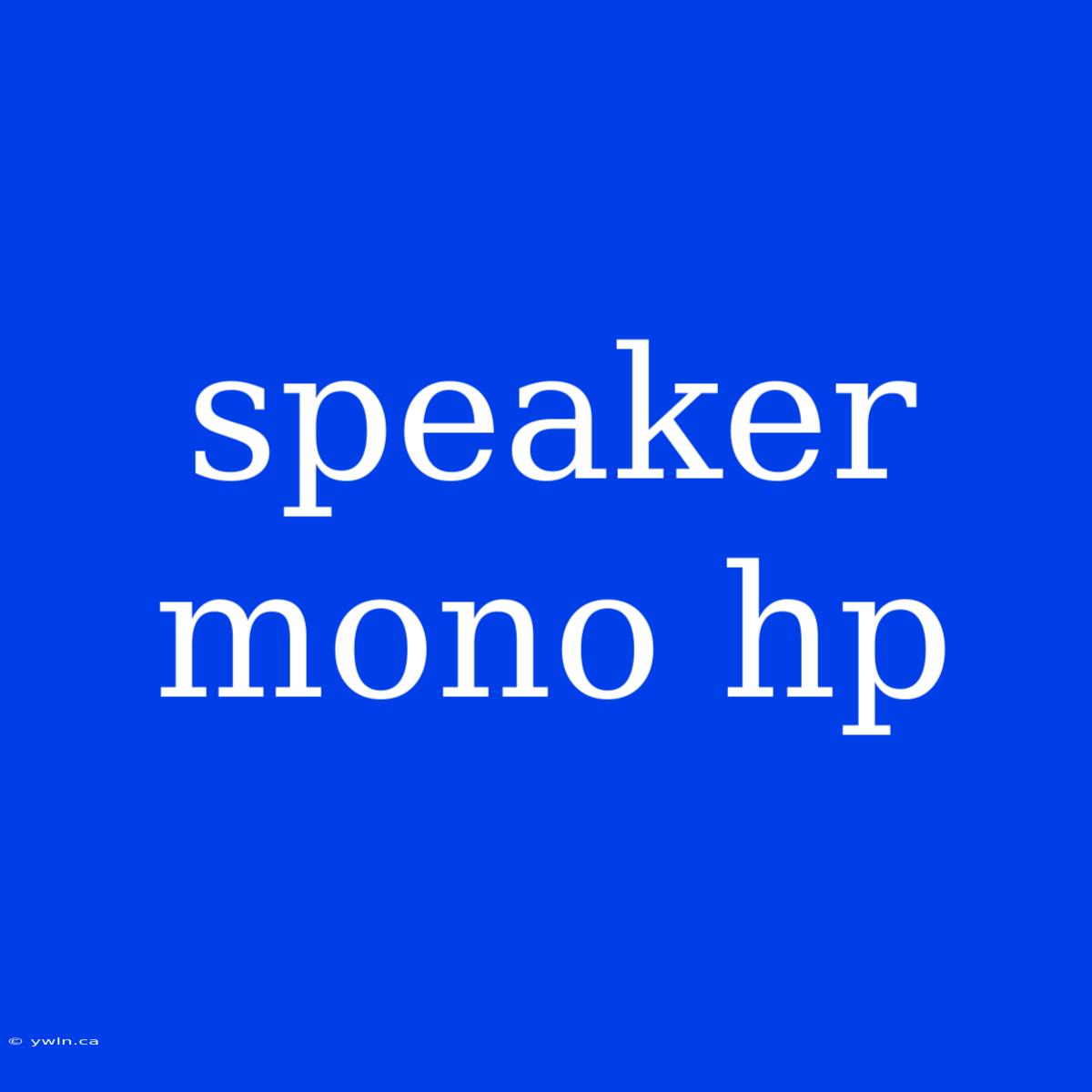 Speaker Mono Hp