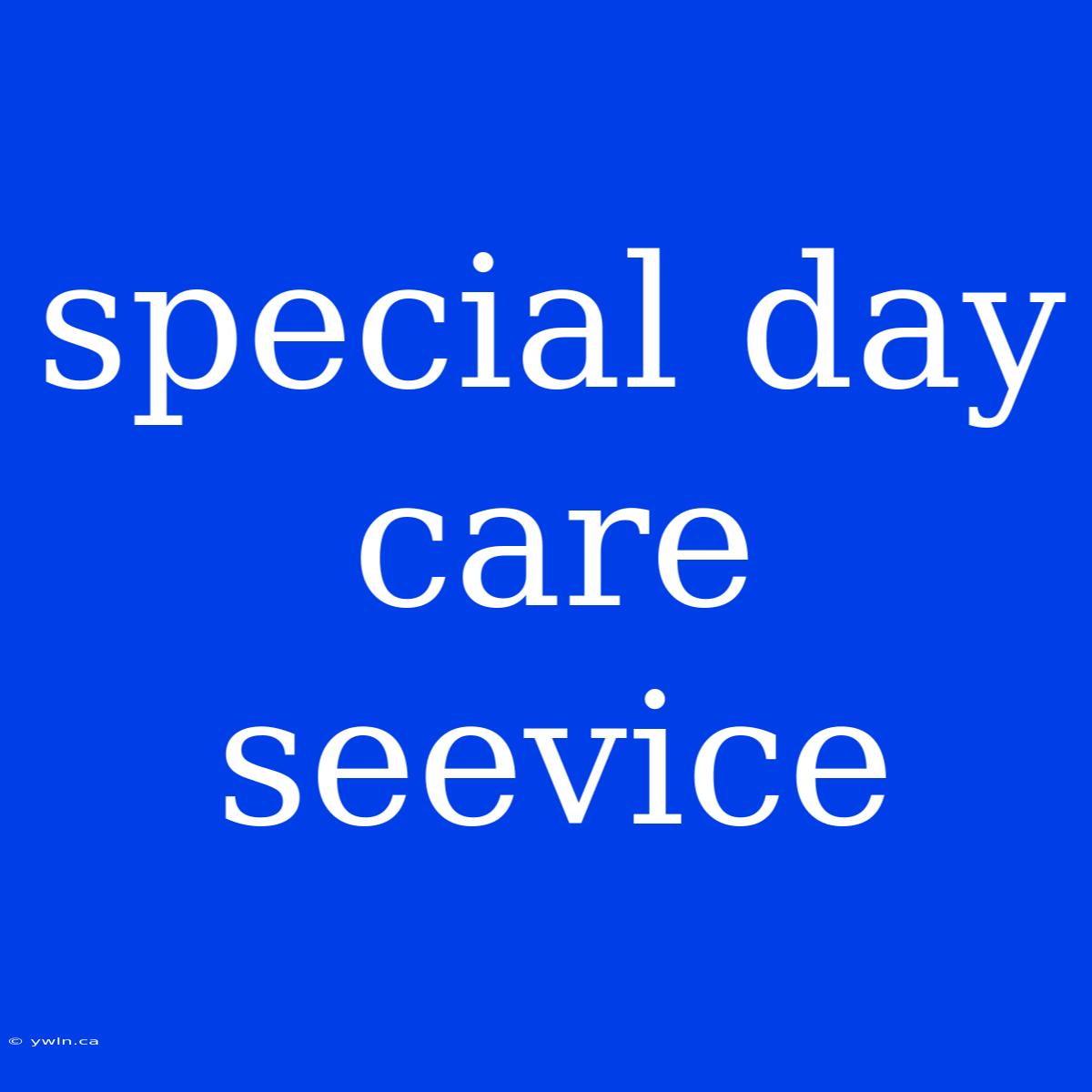 Special Day Care Seevice