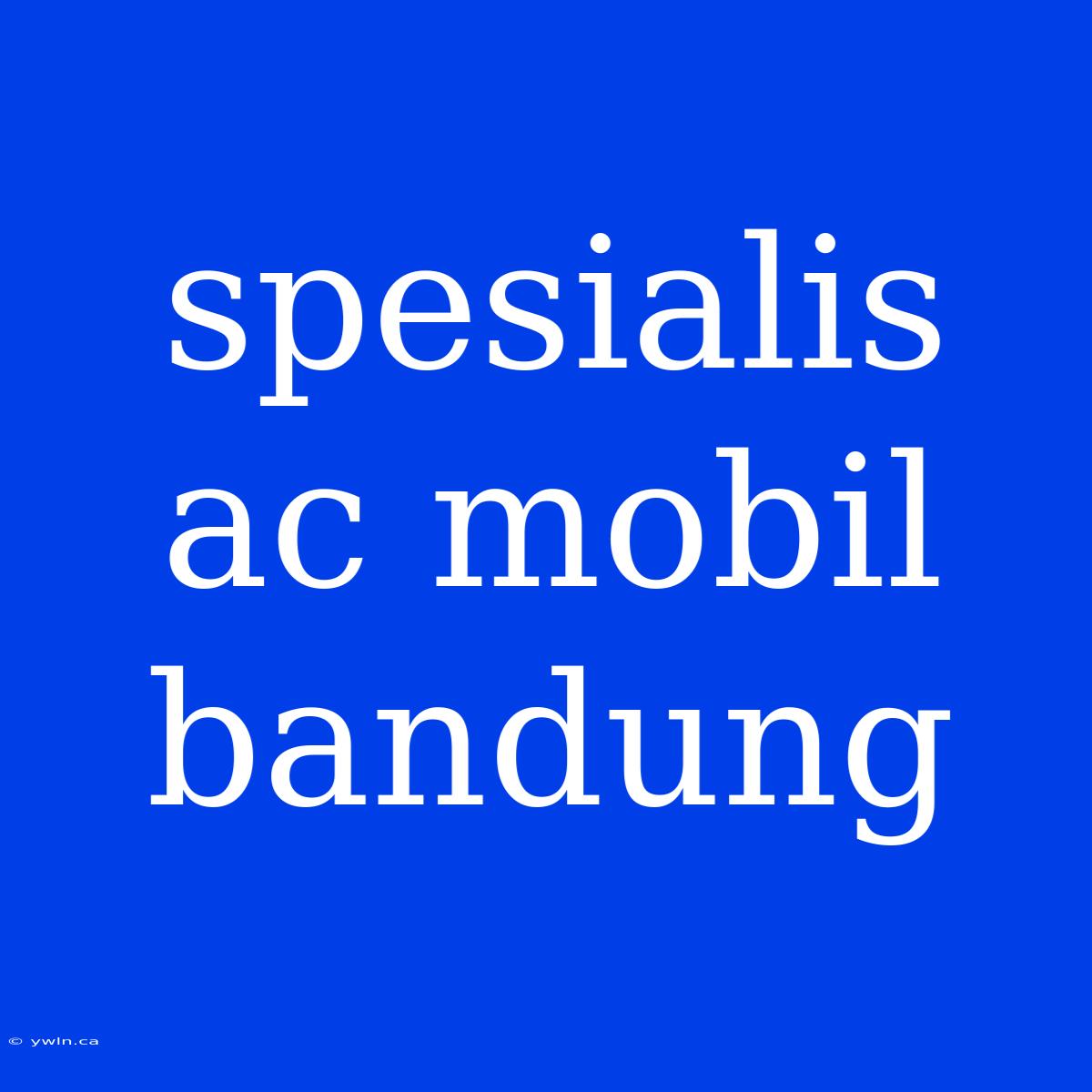 Spesialis Ac Mobil Bandung