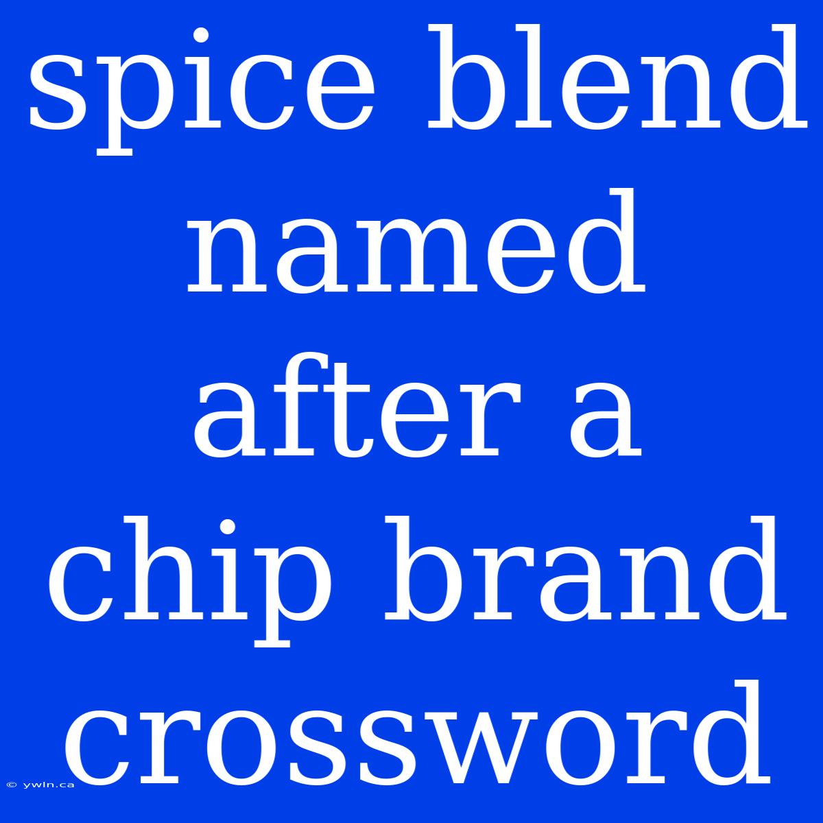 Spice Blend Named After A Chip Brand Crossword