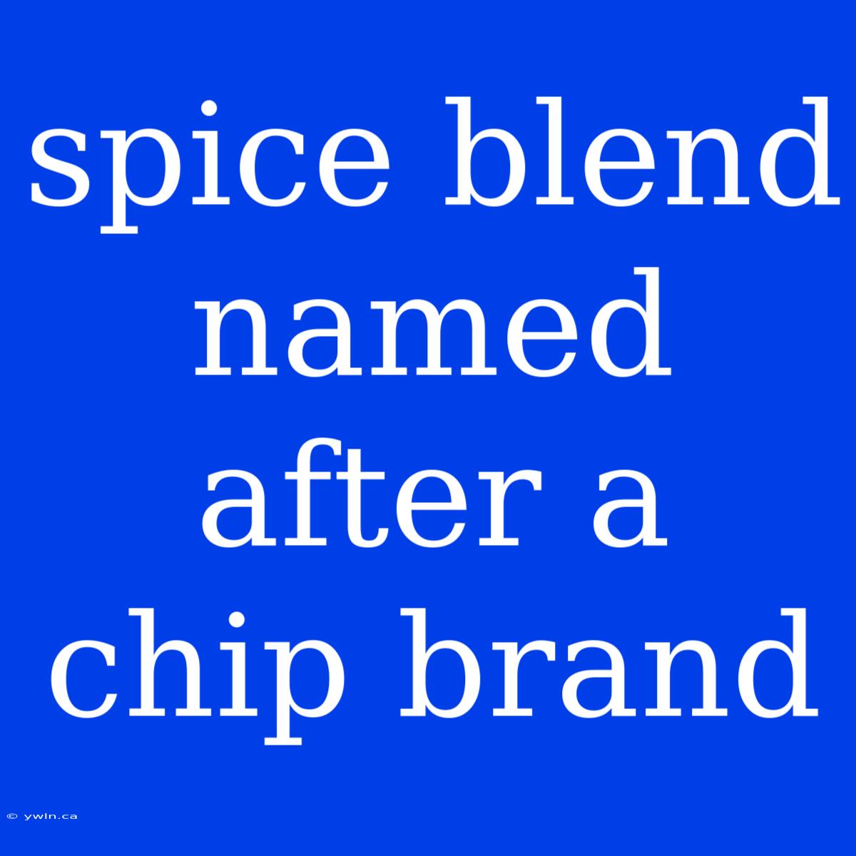 Spice Blend Named After A Chip Brand