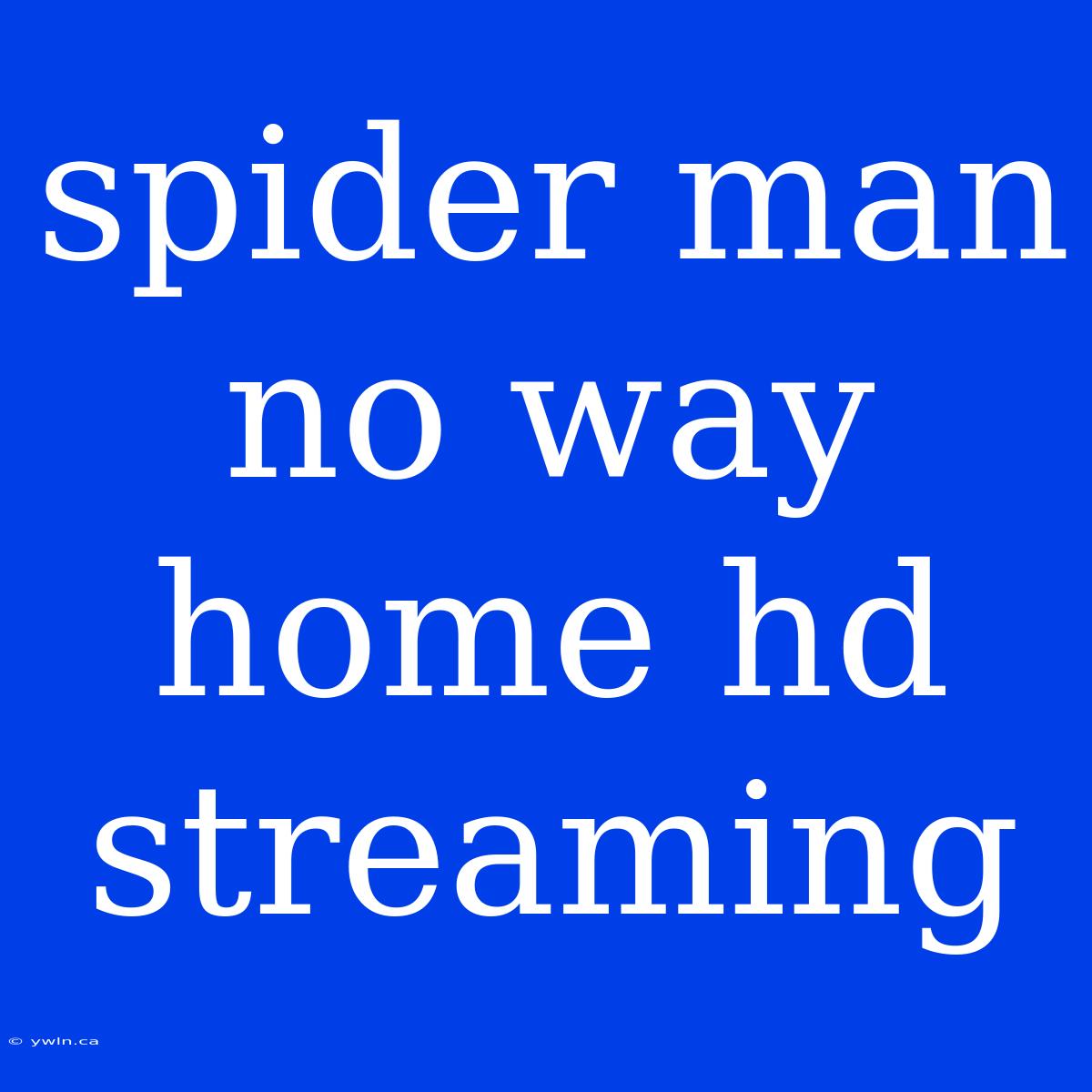 Spider Man No Way Home Hd Streaming