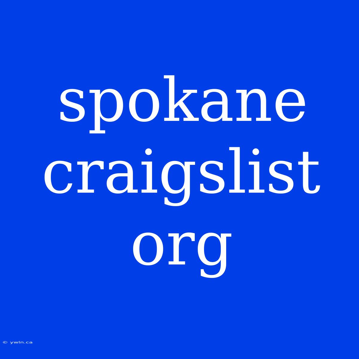 Spokane Craigslist Org