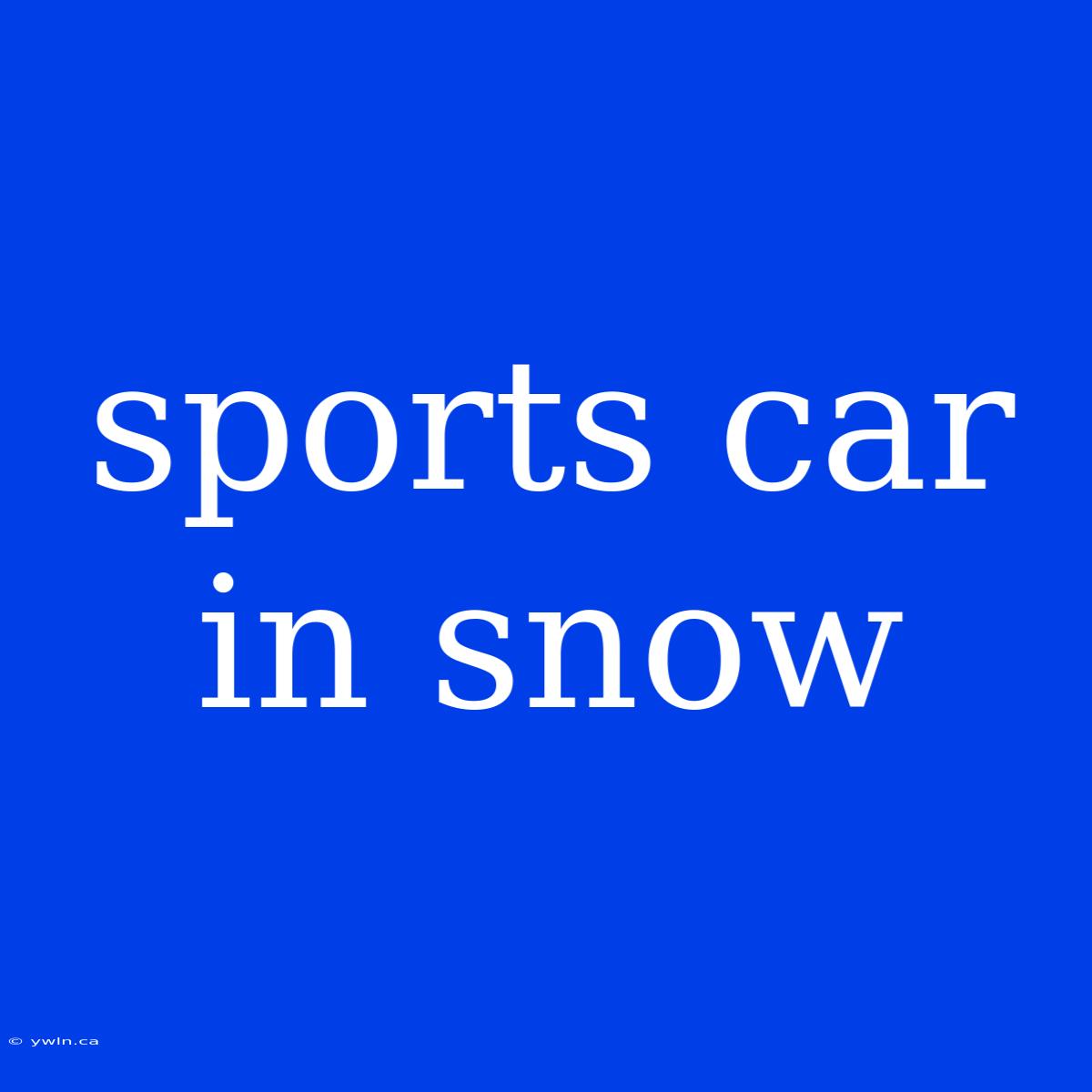 Sports Car In Snow