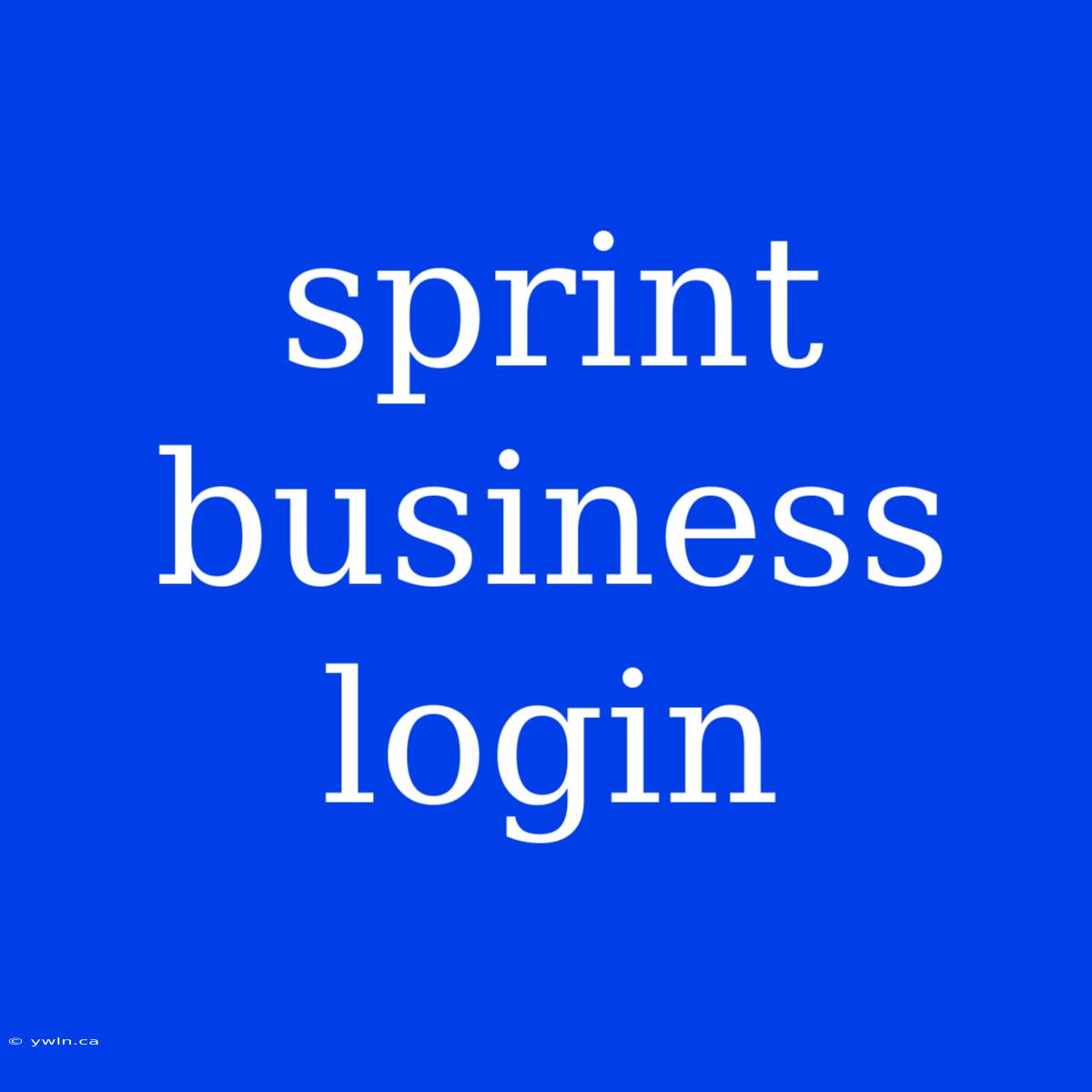 Sprint Business Login