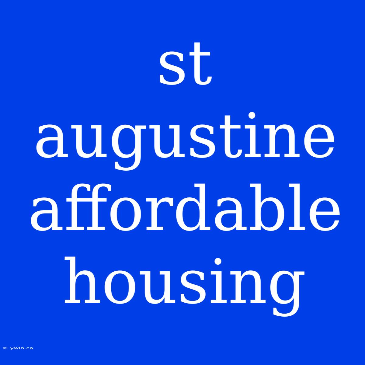 St Augustine Affordable Housing