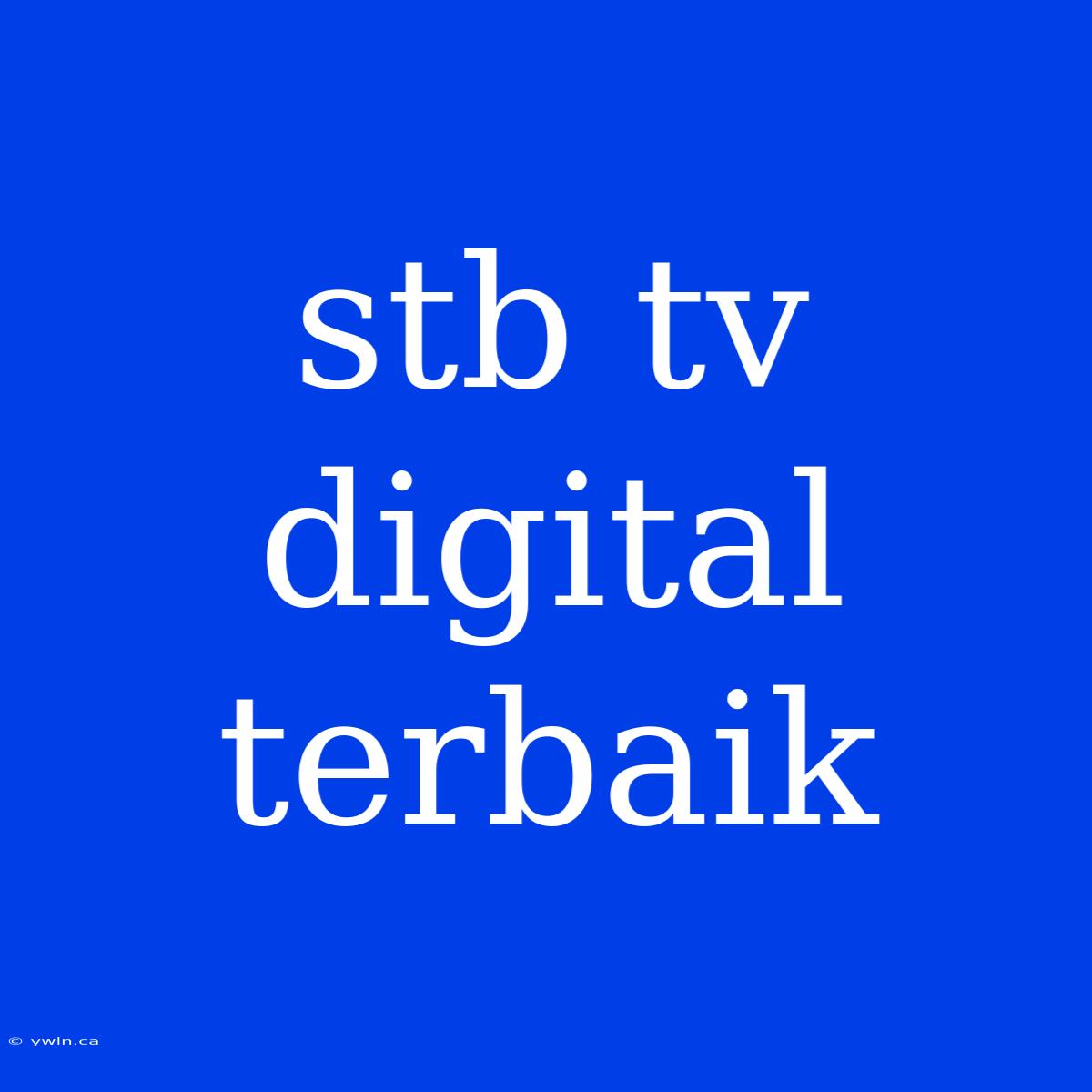 Stb Tv Digital Terbaik