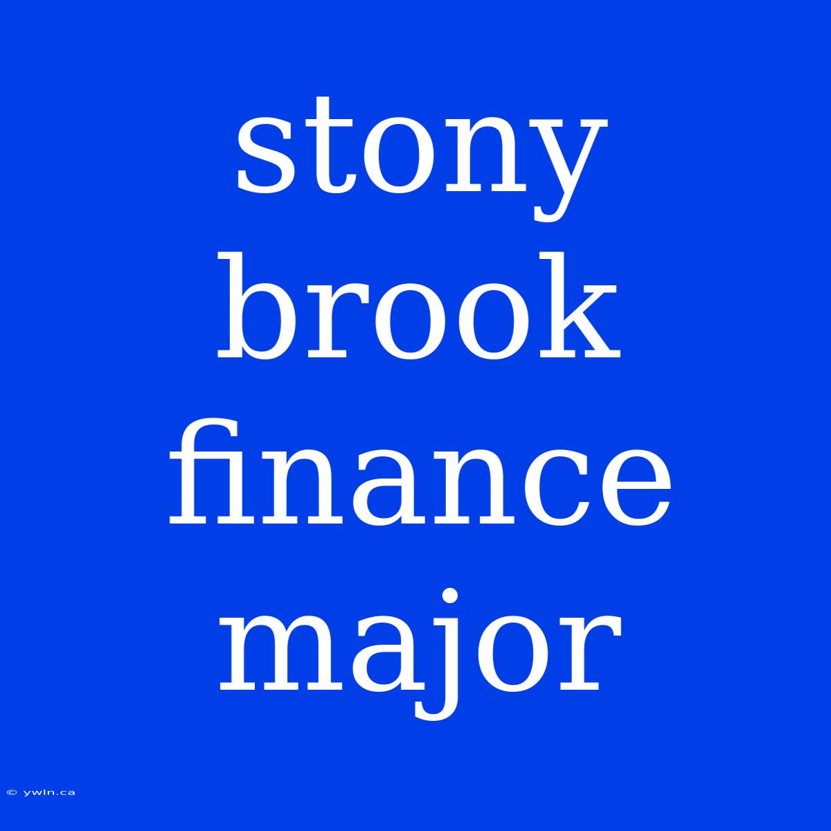 Stony Brook Finance Major