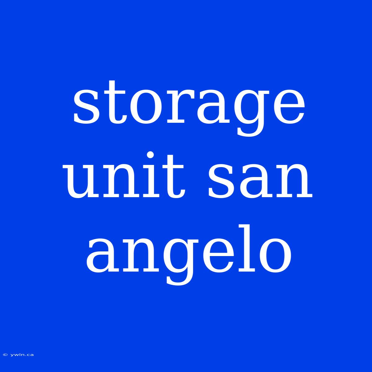 Storage Unit San Angelo