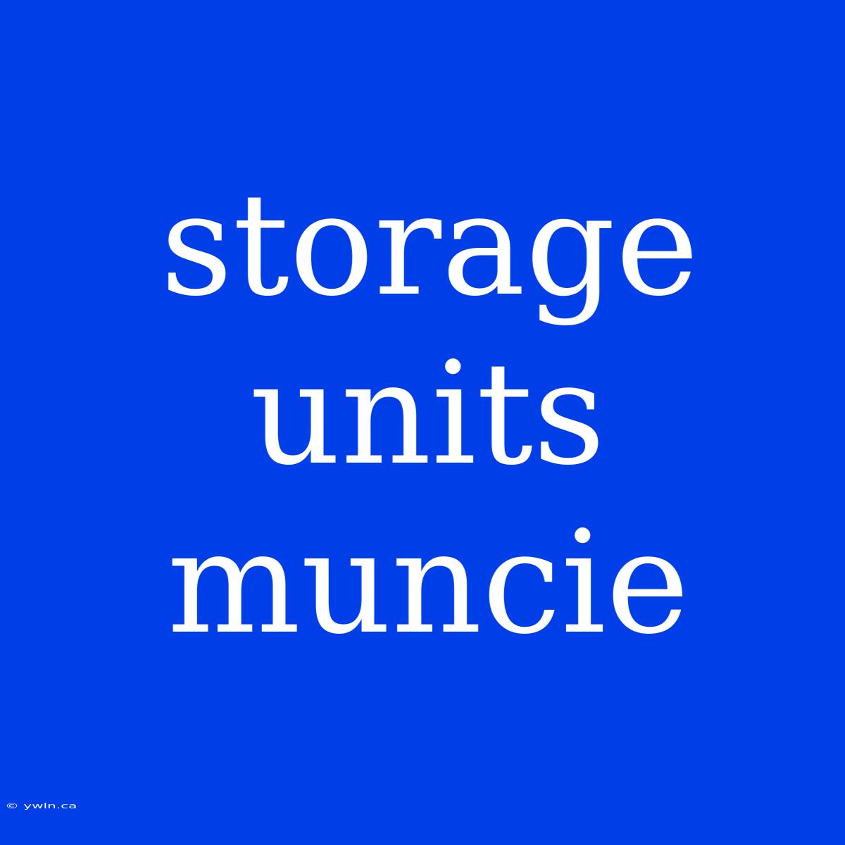 Storage Units Muncie