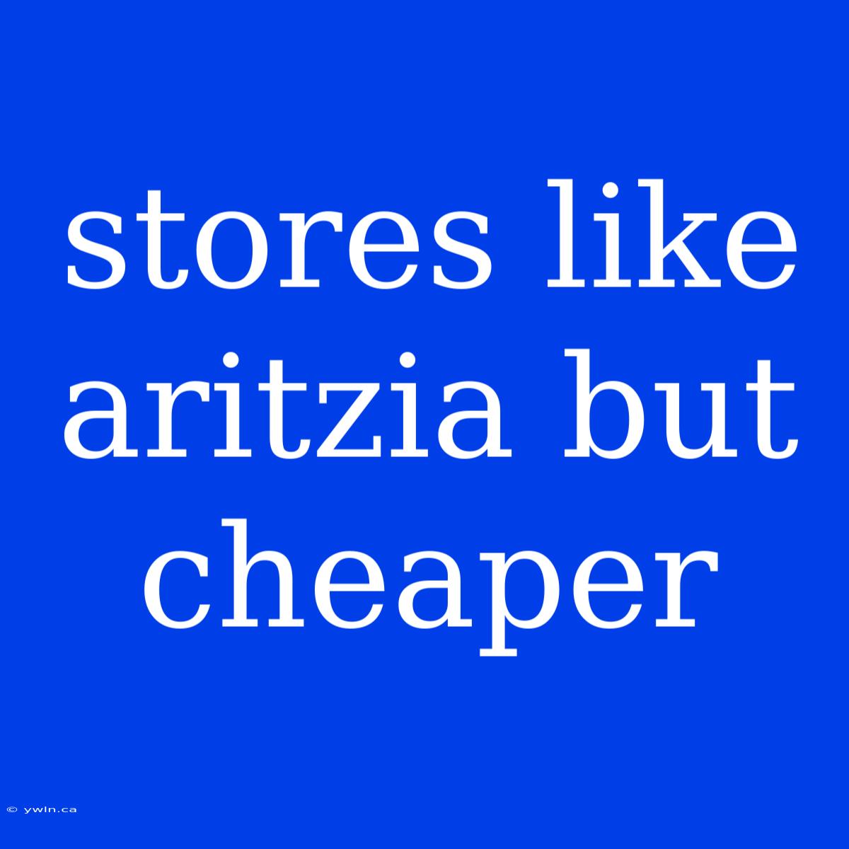 Stores Like Aritzia But Cheaper