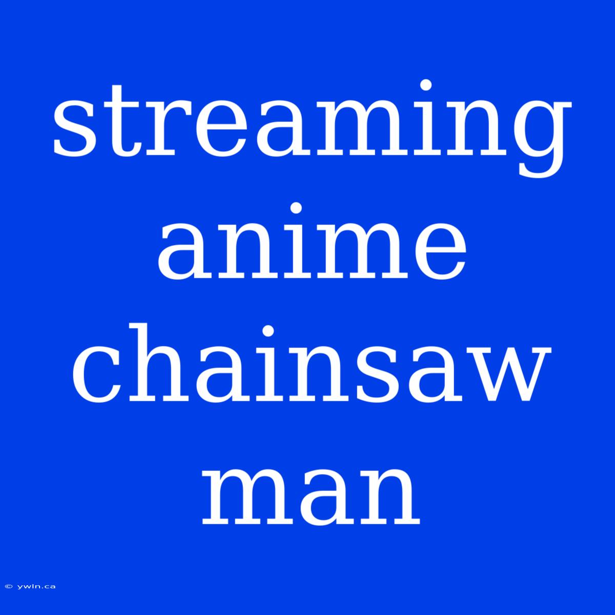 Streaming Anime Chainsaw Man