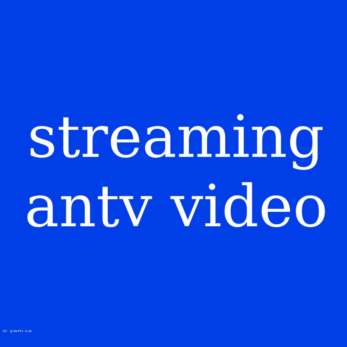 Streaming Antv Video