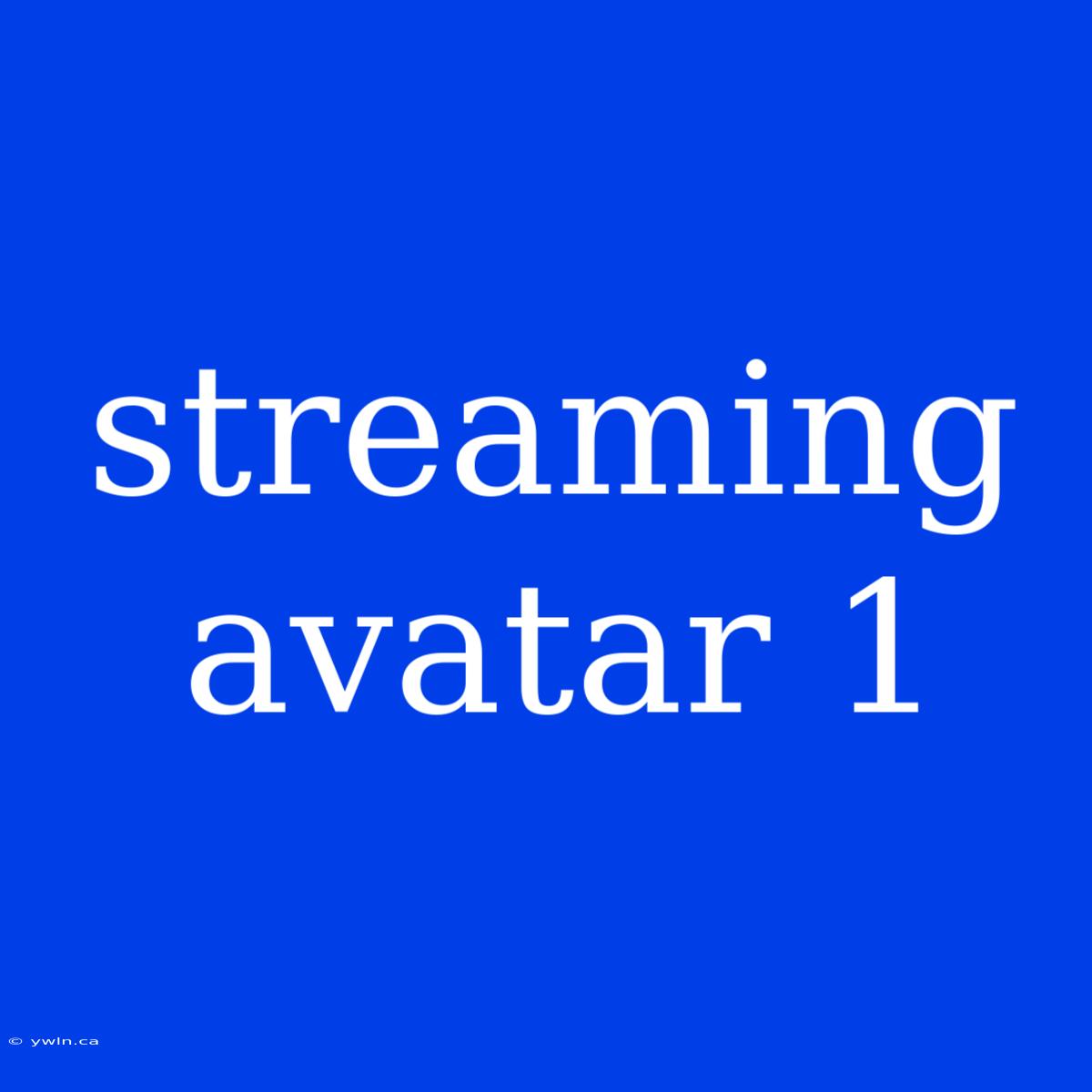 Streaming Avatar 1