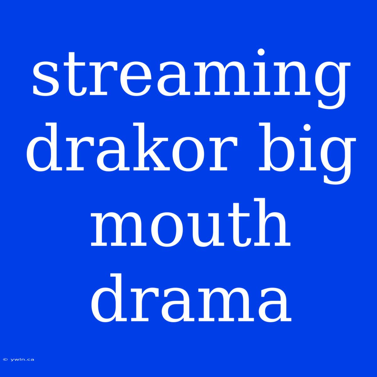 Streaming Drakor Big Mouth Drama